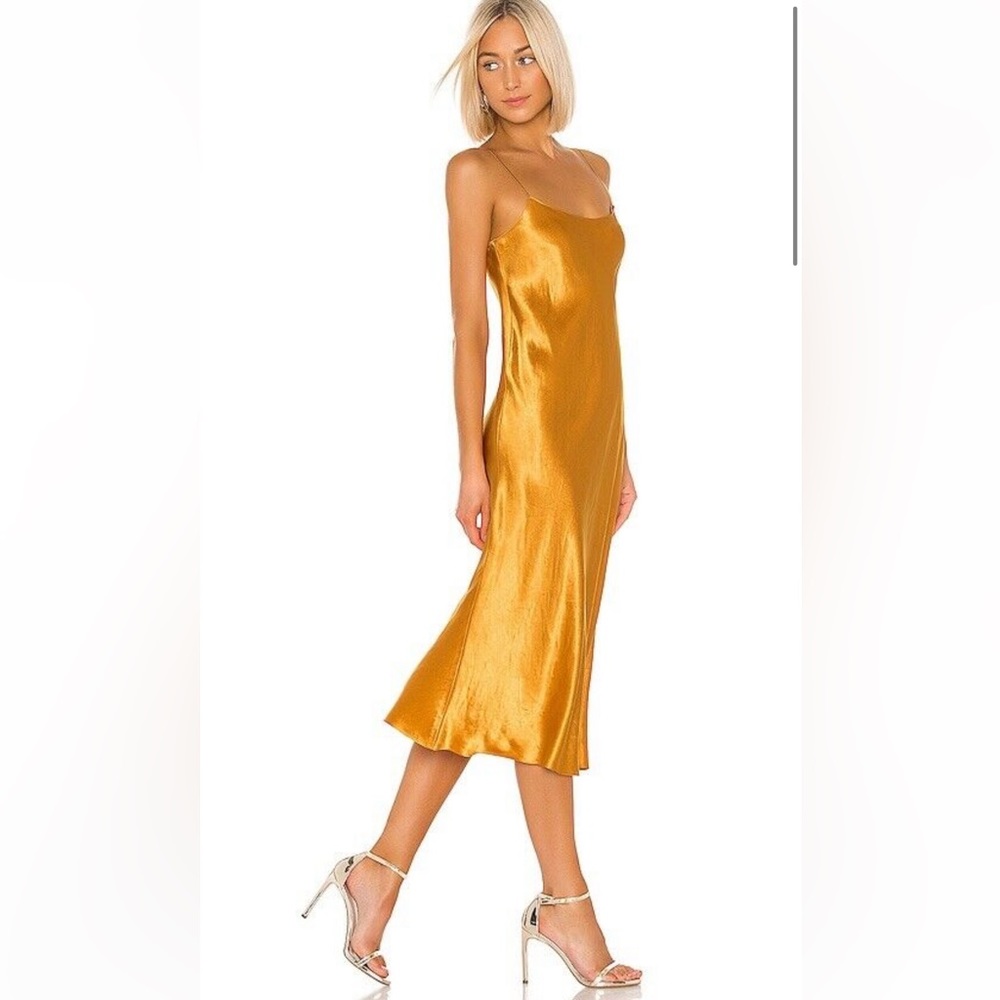 Vince Satin Slip Dress in Marigold size L